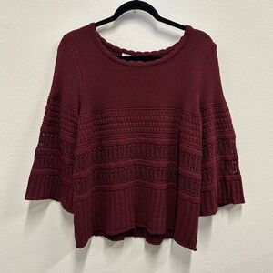 SOLD Elegant Burgundy Knit Sweater